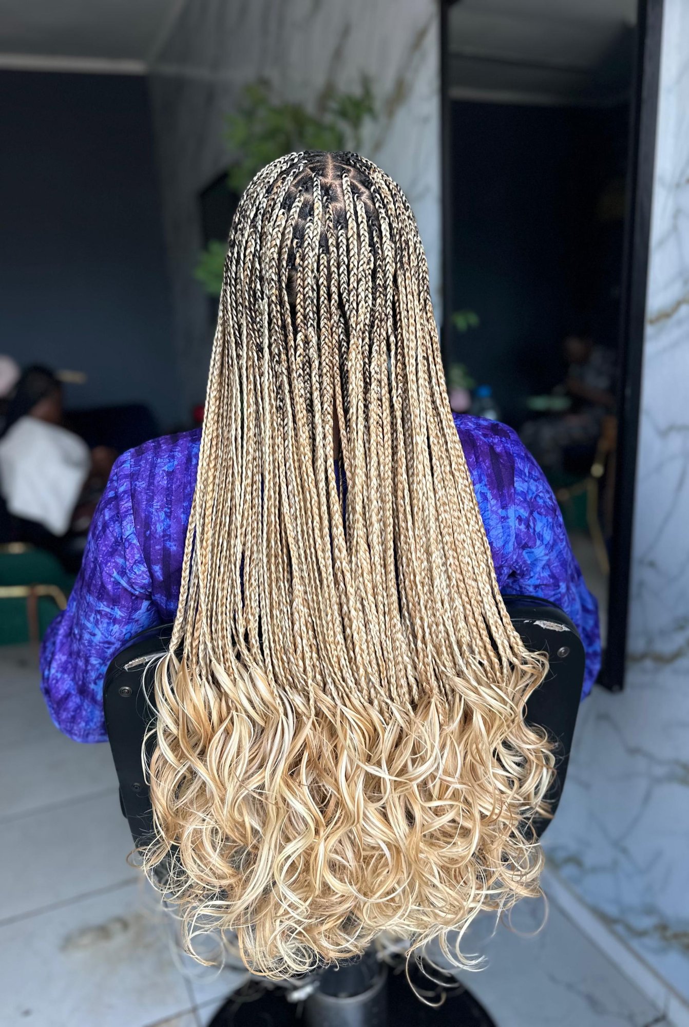 Blonde Ombre Braids with Curls