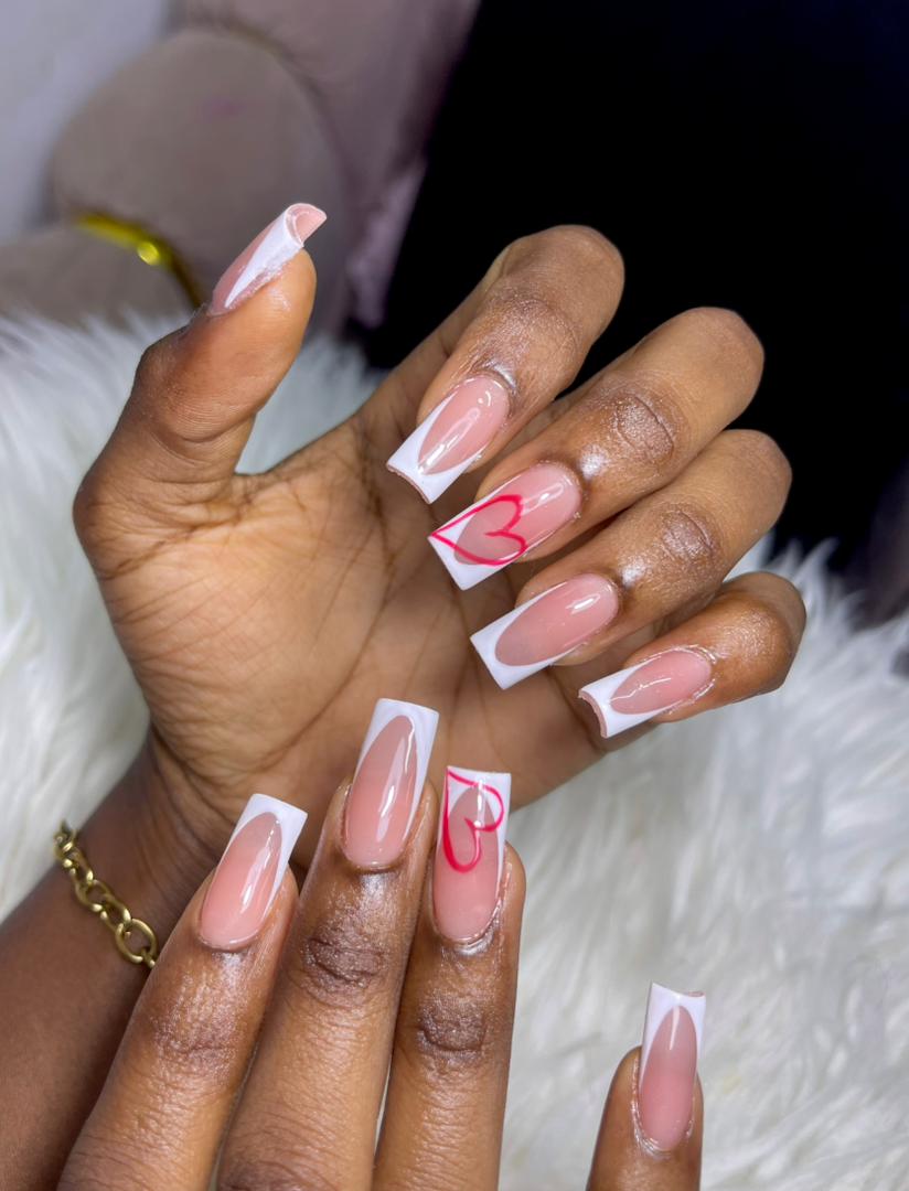 Pink with White Swirls